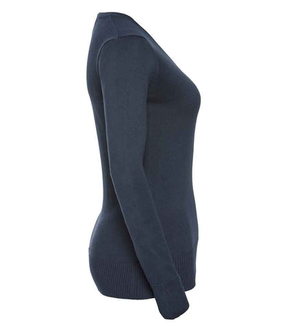 Russell Athletic Collection Ladies Cotton Acrylic V Neck Sweater