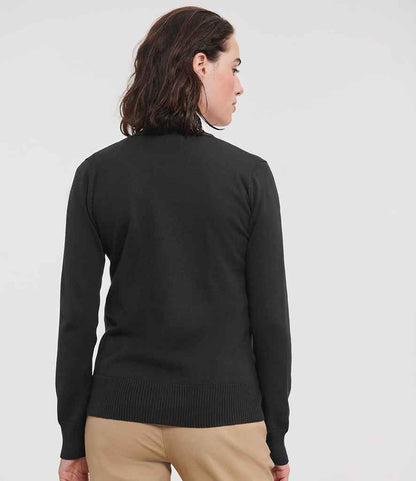 Russell Athletic Collection Ladies Cotton Acrylic V Neck Cardigan
