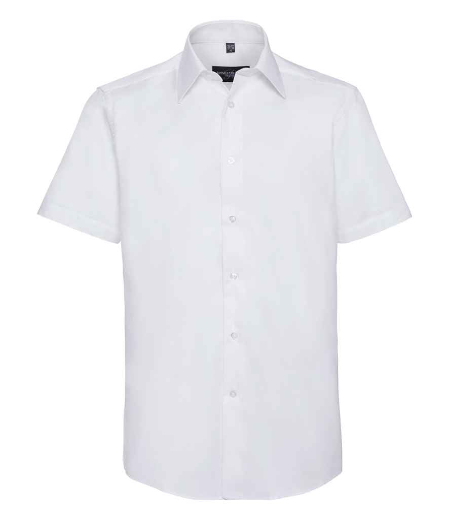 Russell Athletic Collection Short Sleeve Tailored Oxford Shirt