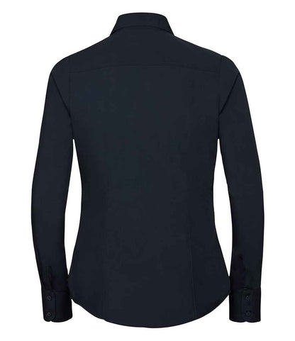Russell Athletic Collection Ladies Long Sleeve Fitted Poplin Shirt