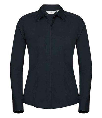 Russell Athletic Collection Ladies Long Sleeve Fitted Poplin Shirt