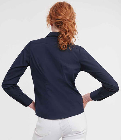 Russell Athletic Collection Ladies Long Sleeve Fitted Poplin Shirt