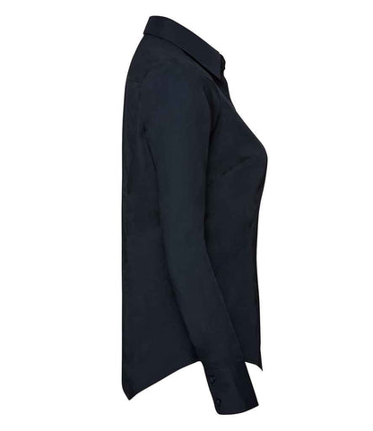 Russell Athletic Collection Ladies Long Sleeve Fitted Poplin Shirt