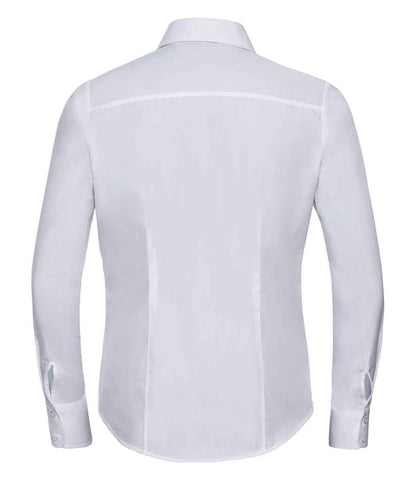 Russell Athletic Collection Ladies Long Sleeve Fitted Poplin Shirt