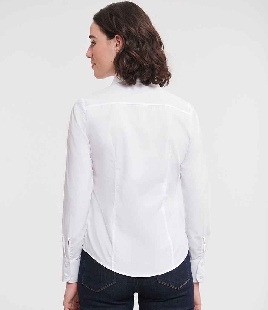 Russell Athletic Collection Ladies Long Sleeve Fitted Poplin Shirt