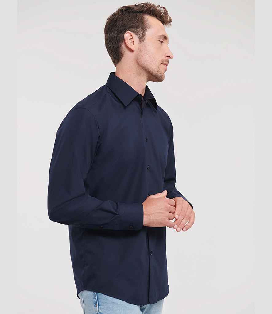 Russell Athletic Collection Long Sleeve Tailored Poplin Shirt