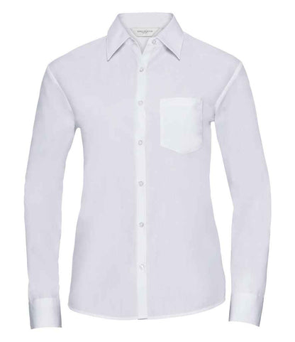Russell Athletic Collection Ladies Long Sleeve Easy Care Poplin Shirt