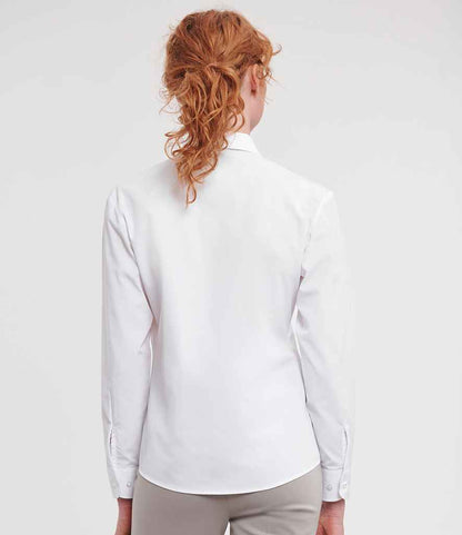 Russell Athletic Collection Ladies Long Sleeve Easy Care Poplin Shirt