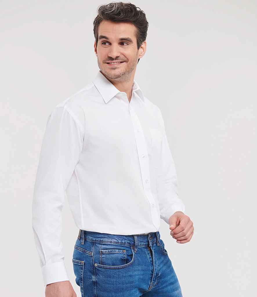 Russell Athletic Collection Long Sleeve Easy Care Poplin Shirt