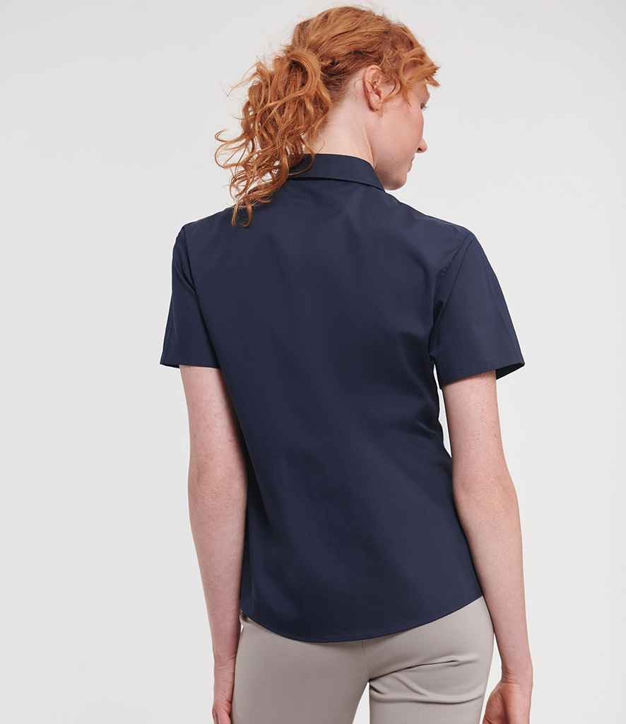Russell Athletic Collection Ladies Short Sleeve Easy Care Poplin Shirt