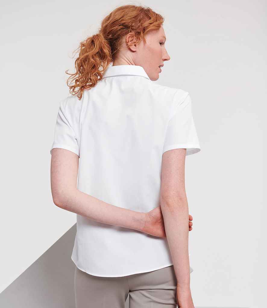 Russell Athletic Collection Ladies Short Sleeve Easy Care Poplin Shirt