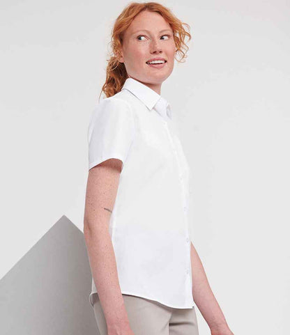 Russell Athletic Collection Ladies Short Sleeve Easy Care Poplin Shirt