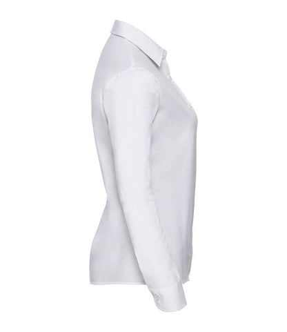 Russell Athletic Collection Ladies Long Sleeve Easy Care Cotton Poplin Shirt