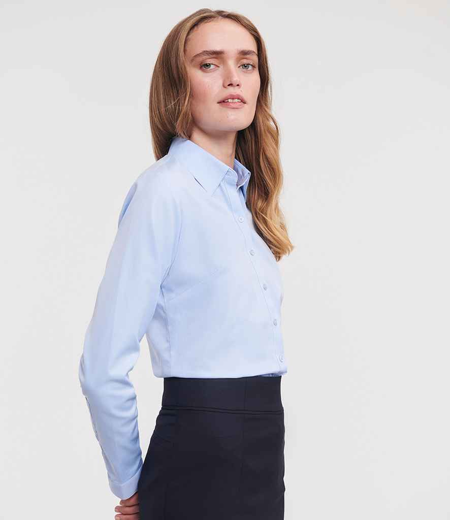 Russell Athletic Collection Ladies Long Sleeve Herringbone Shirt