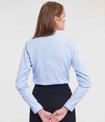 Russell Athletic Collection Ladies Long Sleeve Herringbone Shirt