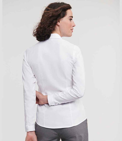 Russell Athletic Collection Ladies Long Sleeve Herringbone Shirt
