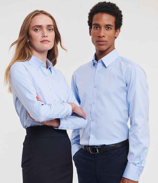 Russell Athletic Collection Long Sleeve Herringbone Shirt