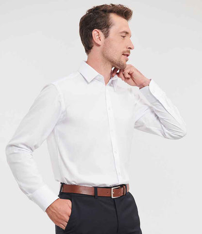 Russell Athletic Collection Long Sleeve Herringbone Shirt