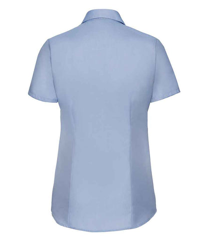 Russell Athletic Collection Ladies Short Sleeve Herringbone Shirt