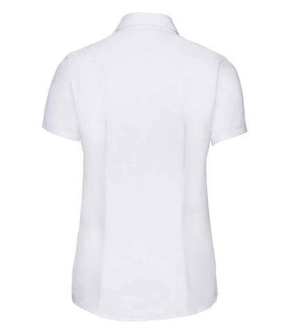 Russell Athletic Collection Ladies Short Sleeve Herringbone Shirt