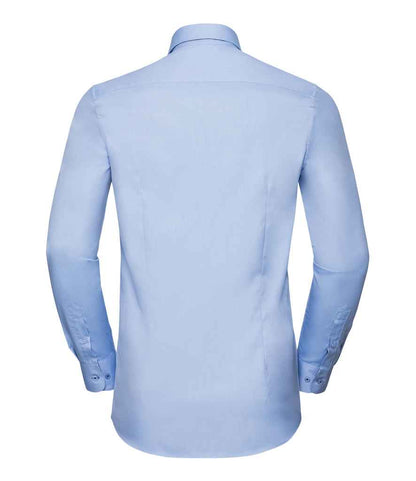 Russell Athletic Collection Long Sleeve Contrast Herringbone Shirt