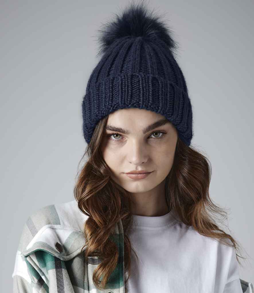 Beechfield Verbier Fur Pop Pom Beanie