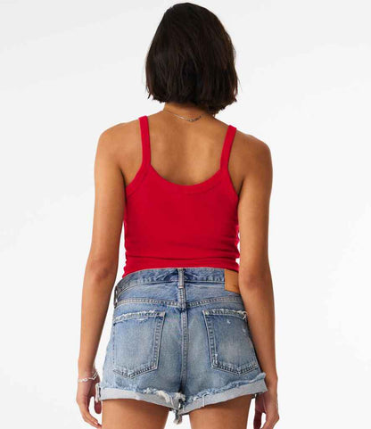 Bella Ladies Micro Rib Spaghetti Strap Tank Top