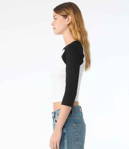 Bella Ladies Micro Rib 3/4 Raglan Baby T-Shirt