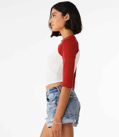 Bella Ladies Micro Rib 3/4 Raglan Baby T-Shirt