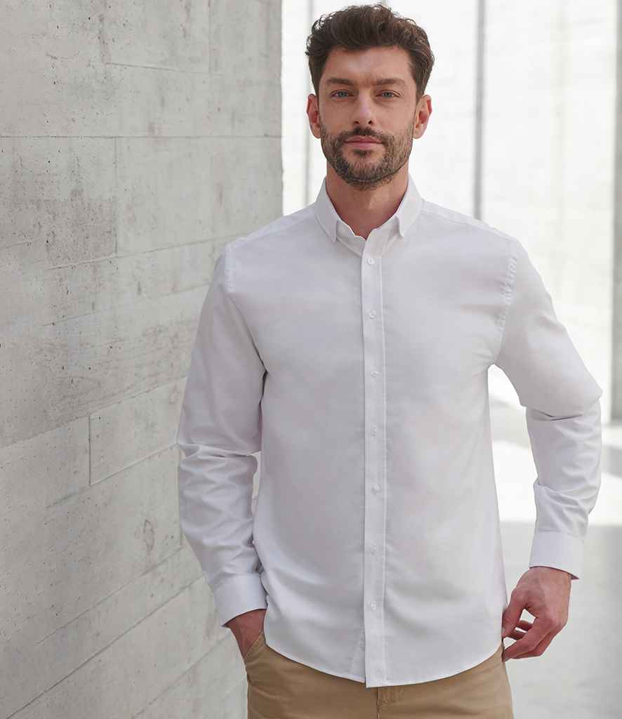 Henbury Modern Long Sleeve Classic Fit Oxford Shirt