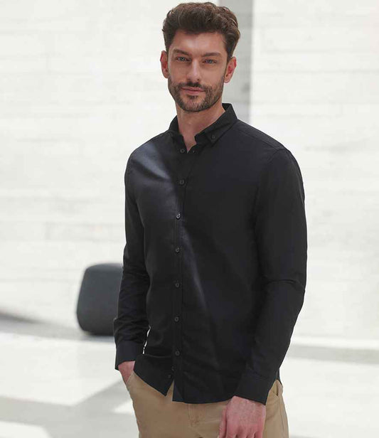 Henbury Modern Long Sleeve Slim Fit Oxford Shirt