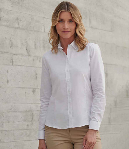 Henbury Ladies Modern Long Sleeve Regular Fit Oxford Shirt