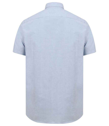 Henbury Modern Short Sleeve Slim Fit Oxford Shirt