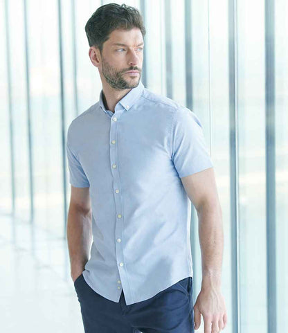 Henbury Modern Short Sleeve Slim Fit Oxford Shirt