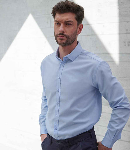 Henbury Long Sleeved Cotton Feel Coolplus® Shirt
