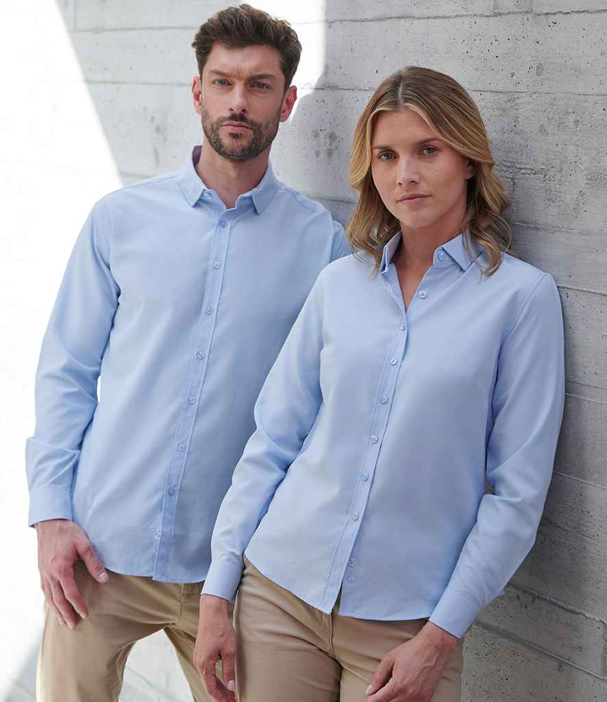 Henbury Long Sleeved Cotton Feel Coolplus® Shirt