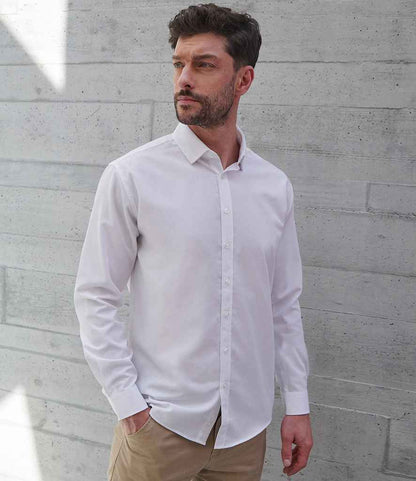 Henbury Long Sleeved Cotton Feel Coolplus® Shirt