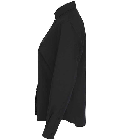Henbury Ladies Long Sleeved Cotton Feel Coolplus® Shirt