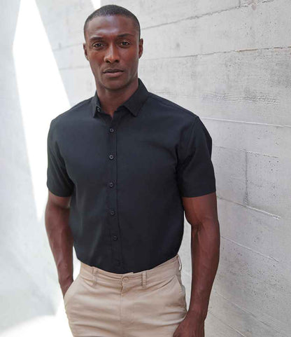 Henbury Short Sleeved Cotton Feel Coolplus® Shirt