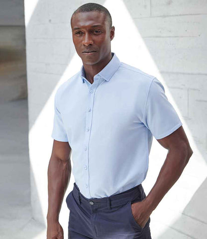 Henbury Short Sleeved Cotton Feel Coolplus® Shirt