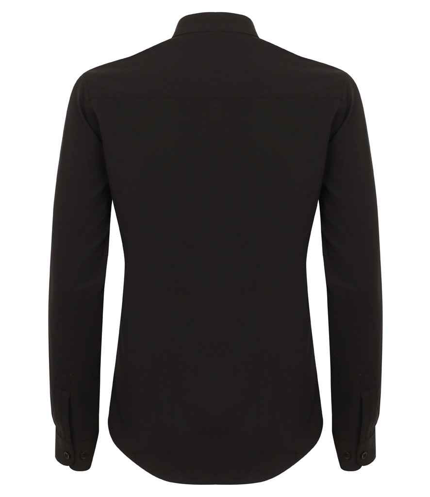 Henbury Ladies Mandarin Roll Sleeve Anti-Bac Wicking Shirt