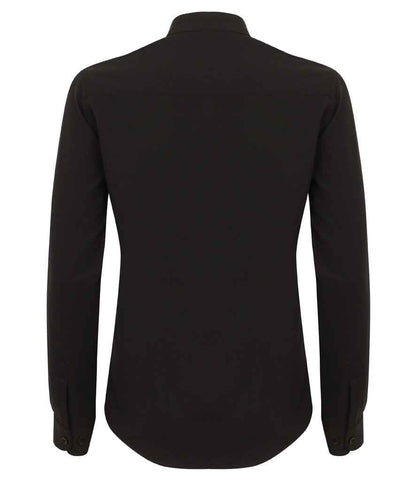 Henbury Ladies Mandarin Roll Sleeve Anti-Bac Wicking Shirt