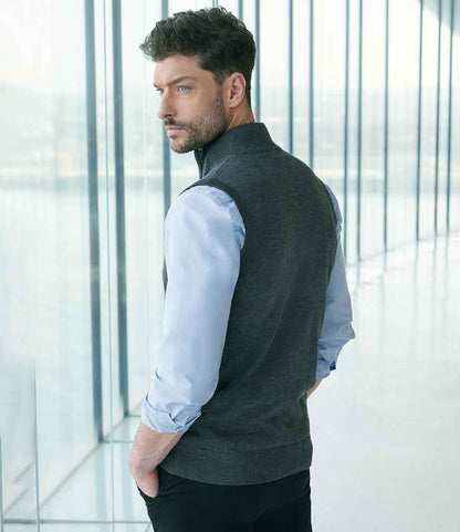 Henbury Sleeveless Zip Through Jumper