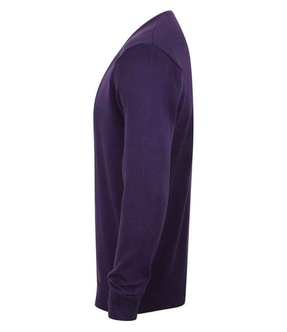 Henbury Lightweight Cotton Acrylic V Neck Sweater