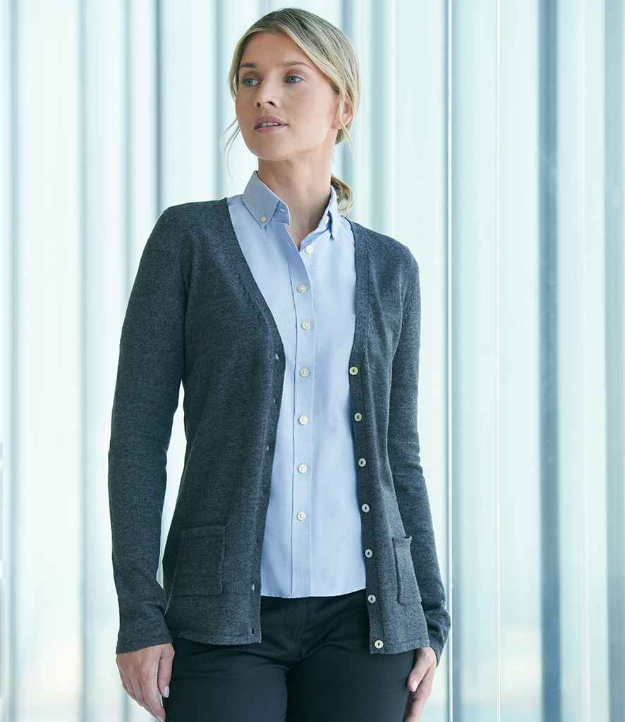 Henbury Ladies Cotton Acrylic V Neck Cardigan