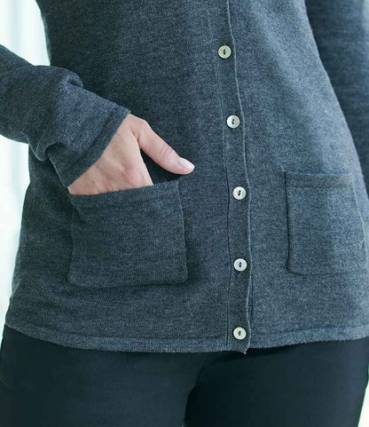 Henbury Ladies Cotton Acrylic V Neck Cardigan