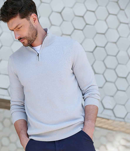 Henbury Zip Neck Sweater