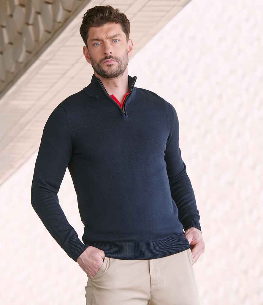 Henbury Zip Neck Sweater