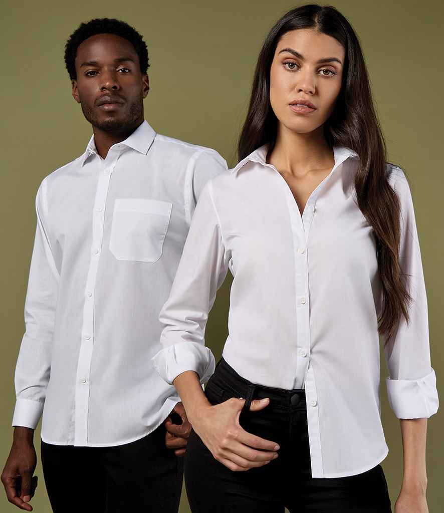 Kustom Kit Long Sleeve Tailored Poplin Shirt