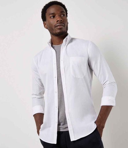 Kustom Kit Long Sleeve Slim Fit Workwear Oxford Shirt